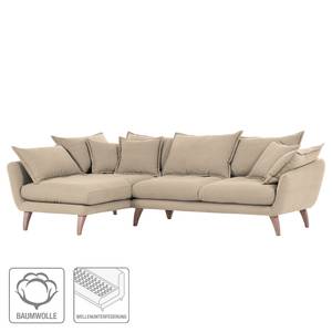 Ecksofa Valby Baumwollstoff Beige - Longchair davorstehend links