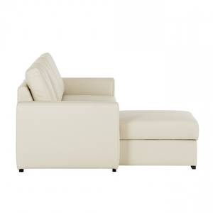 Ecksofa Venezia (mit Schlaffunktion / beidseitig montierbar) Echtleder - Creme