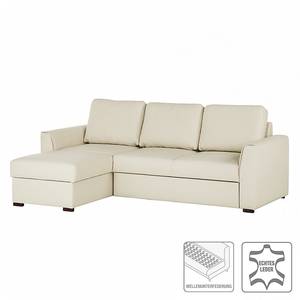 Ecksofa Venezia (mit Schlaffunktion / beidseitig montierbar) Echtleder - Creme