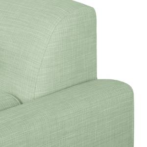 Canapé d'angle Viona I Tissu - Tissu Meda : Vert pastel - Méridienne courte à gauche (vue de face)
