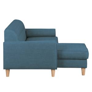 Ecksofa Viona I Webstoff Stoff Meda: Jeansblau - Longchair davorstehend links