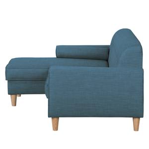 Ecksofa Viona I Webstoff Stoff Meda: Jeansblau - Longchair davorstehend links