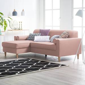 Ecksofa Viona I Webstoff Stoff Meda: Mauve - Longchair davorstehend links