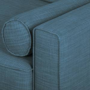 Ecksofa Viona I Webstoff Stoff Meda: Jeansblau - Longchair davorstehend rechts