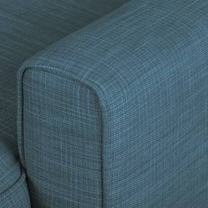 Ecksofa Viona I Webstoff Stoff Meda: Jeansblau - Longchair davorstehend rechts