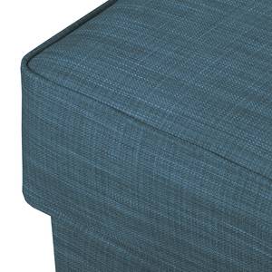 Canapé d'angle Viona I Tissu - Tissu Meda : Bleu jean - Méridienne courte à gauche (vue de face)