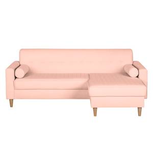 Ecksofa Viona II Webstoff Pastellapricot - Longchair davorstehend rechts