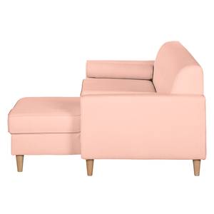 Ecksofa Viona II Webstoff Pastellapricot - Longchair davorstehend rechts