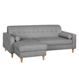 Ecksofa Viona III Webstoff Webstoff - Stoff Kasa: Grau - Longchair davorstehend links