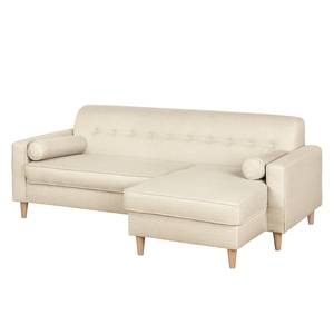 Ecksofa Viona III Webstoff Webstoff - Stoff Kasa: Beige - Longchair davorstehend rechts