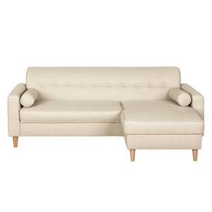 Ecksofa Viona III Webstoff Webstoff - Stoff Kasa: Beige - Longchair davorstehend rechts