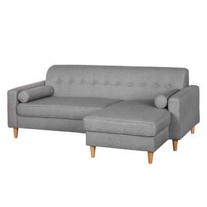 Ecksofa Viona III Webstoff Stoff Kasa: Grau - Longchair davorstehend rechts