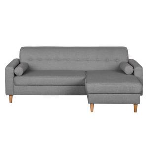 Ecksofa Viona III Webstoff Webstoff - Stoff Kasa: Grau - Longchair davorstehend rechts