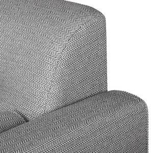 Ecksofa Viona III Webstoff Stoff Kasa: Grau - Longchair davorstehend rechts