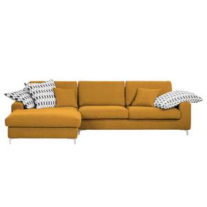 Ecksofa Vitinia Webstoff Gelb - Longchair davorstehend links