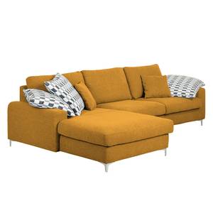 Ecksofa Vitinia Webstoff Gelb - Longchair davorstehend links