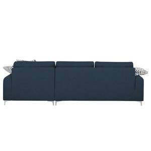 Ecksofa Vitinia Webstoff Longchair/Ottomane davorstehend rechts - Blau