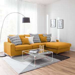 Ecksofa Vitinia Webstoff Gelb - Longchair davorstehend rechts