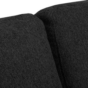 Ecksofa Vitinia Webstoff Schwarz - Longchair davorstehend rechts