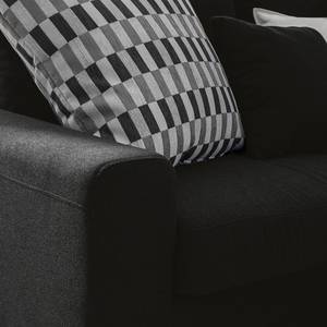 Ecksofa Vitinia Webstoff Schwarz - Longchair davorstehend rechts