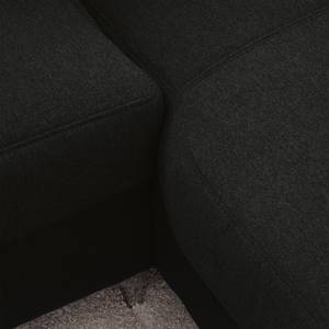 Ecksofa Vitinia Webstoff Schwarz - Longchair davorstehend rechts