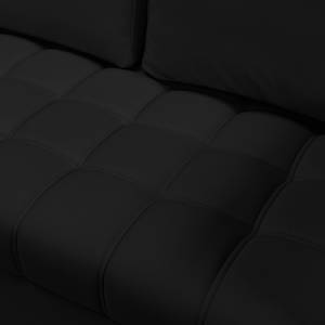 Canapé d'angle Wadena Imitation cuir - Convertible - Noir - Méridienne longue à gauche (vue de face)
