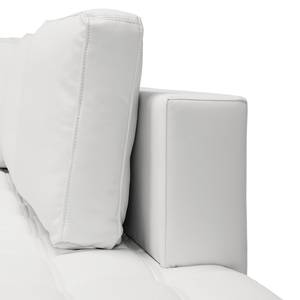 Canapé d'angle Wadena Imitation cuir - Convertible - Blanc - Méridienne longue à droite (vue de face)