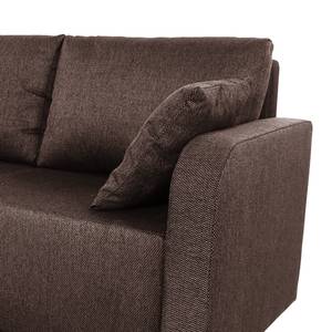 Ecksofa Tetony (mit Schlaffunktion / beidseitig montierbar) Flachgewebe - Braun