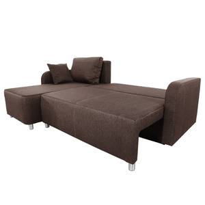 Ecksofa Tetony (mit Schlaffunktion / beidseitig montierbar) Flachgewebe - Braun