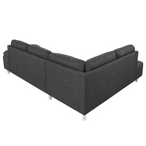 Ecksofa Wasillas Webstoff Anthrazit - Longchair davorstehend links - Keine Funktion