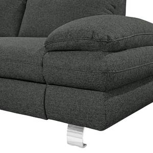 Ecksofa Wasillas Webstoff Anthrazit - Longchair davorstehend links - Keine Funktion