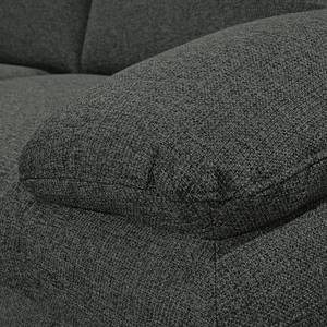 Ecksofa Wasillas Webstoff Anthrazit - Longchair davorstehend links - Schlaffunktion - Bettkasten