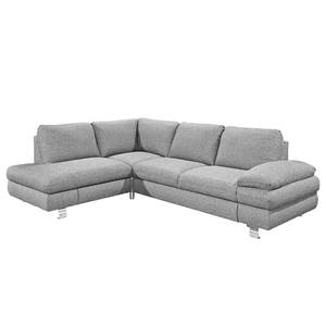 Ecksofa Wasillas Webstoff Grau - Longchair davorstehend links - Keine Funktion