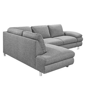 Ecksofa Wasillas Webstoff Grau - Longchair davorstehend links - Keine Funktion