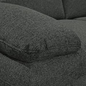 Ecksofa Wasillas Webstoff Anthrazit - Longchair davorstehend rechts - Schlaffunktion - Bettkasten