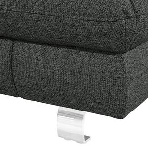 Ecksofa Wasillas Webstoff Anthrazit - Longchair davorstehend rechts - Schlaffunktion - Bettkasten