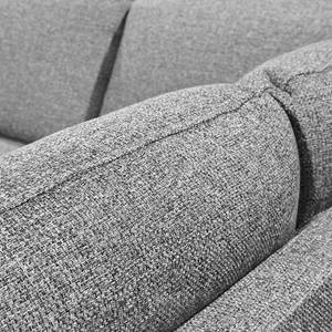 Ecksofa Wasillas Webstoff Grau - Longchair davorstehend rechts - Schlaffunktion - Bettkasten