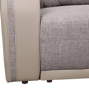 Ecksofa Westford (mit Schlaffunktion & 2 Hocker) - Kunstleder / Strukturstoff - Schlamm / Grau - Longchair davorstehend rechts