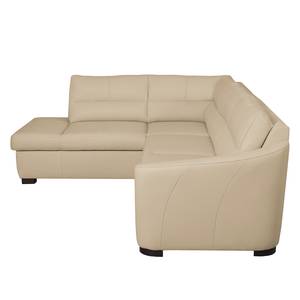 Ecksofa Willowie Echtleder Warmes Beige - Ottomane davorstehend links - Schlaffunktion - Bettkasten