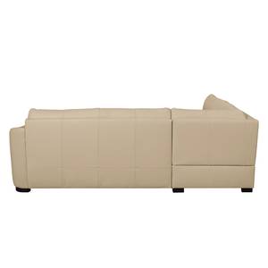 Canapé d'angle Willowie Cuir véritable - Beige chaud - Méridienne longue à gauche (vue de face) - Fonction couchage - Coffre de lit
