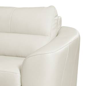 Canapé d'angle Willowie Cuir véritable - Blanc - Méridienne longue à gauche (vue de face) - Fonction couchage - Coffre de lit