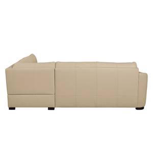 Ecksofa Willowie Echtleder Warmes Beige - Ottomane davorstehend rechts - Schlaffunktion - Bettkasten