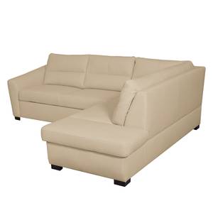 Ecksofa Willowie Echtleder Warmes Beige - Ottomane davorstehend rechts - Keine Funktion