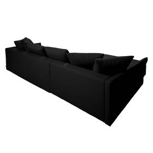 Ecksofa Wings Casual (mit Schlaffunktion) - Webstoff - Anthrazit - Longchair davorstehend links - 6 Kissen