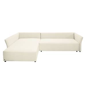 Ecksofa Wings Casual (mit Schlaffunktion) - Webstoff - Beige - Longchair davorstehend links - 7 Kissen