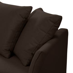 Hoekbank Wings Casual structuurstof - Bruin - Longchair vooraanzicht links - 6 kussens