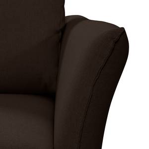 Ecksofa Wings Casual (mit Schlaffunktion) - Webstoff - Braun - Longchair davorstehend links - 6 Kissen