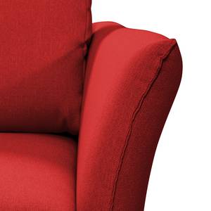 Canapé d'angle Wings Casual Tissu structuré - Rouge - Méridienne courte à gauche (vue de face) - 6 coussins