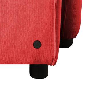 Canapé d'angle Wings Casual Tissu structuré - Rouge - Méridienne courte à gauche (vue de face) - 7 coussins