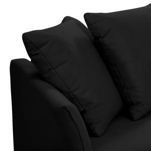 Ecksofa Wings Casual (mit Schlaffunktion) - Webstoff - Anthrazit - Longchair davorstehend rechts - 6 Kissen